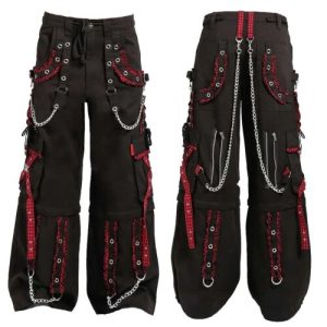 EXTREME BONDAGE GOTHIC PUNK ROCKER CYBER GOTH RED PANT