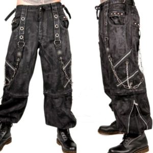 Bondage Gothic Wax Cotton Men's Cyber Rave Techno Jeans Biker Pant